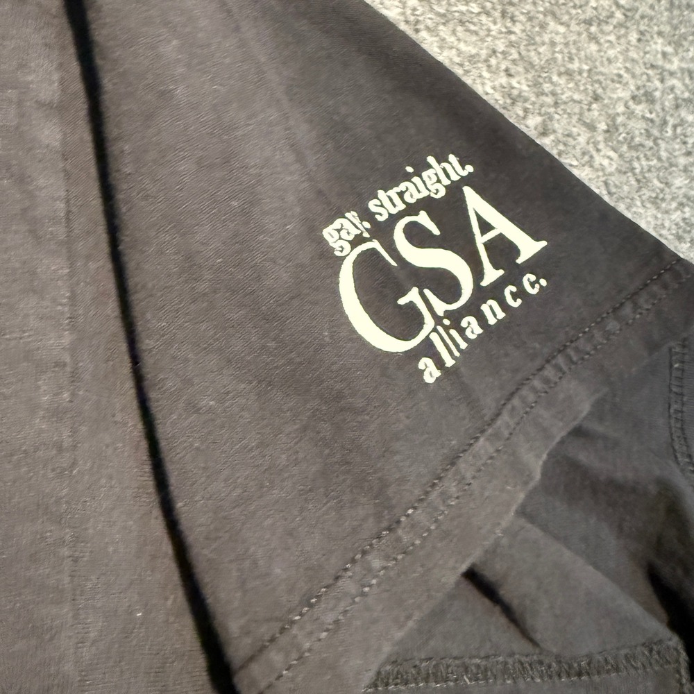 Vintage Gay Straight Alliance Silenced GSA T-Shirt Black 2004 Mens 2XL - Picture 2 of 6